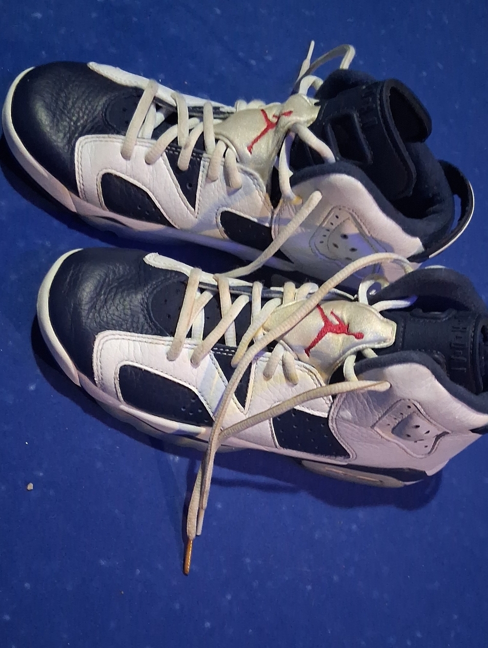 Air Jordan 6 Retro Olympic Kids Navy, White & Red High-Top Sneakers